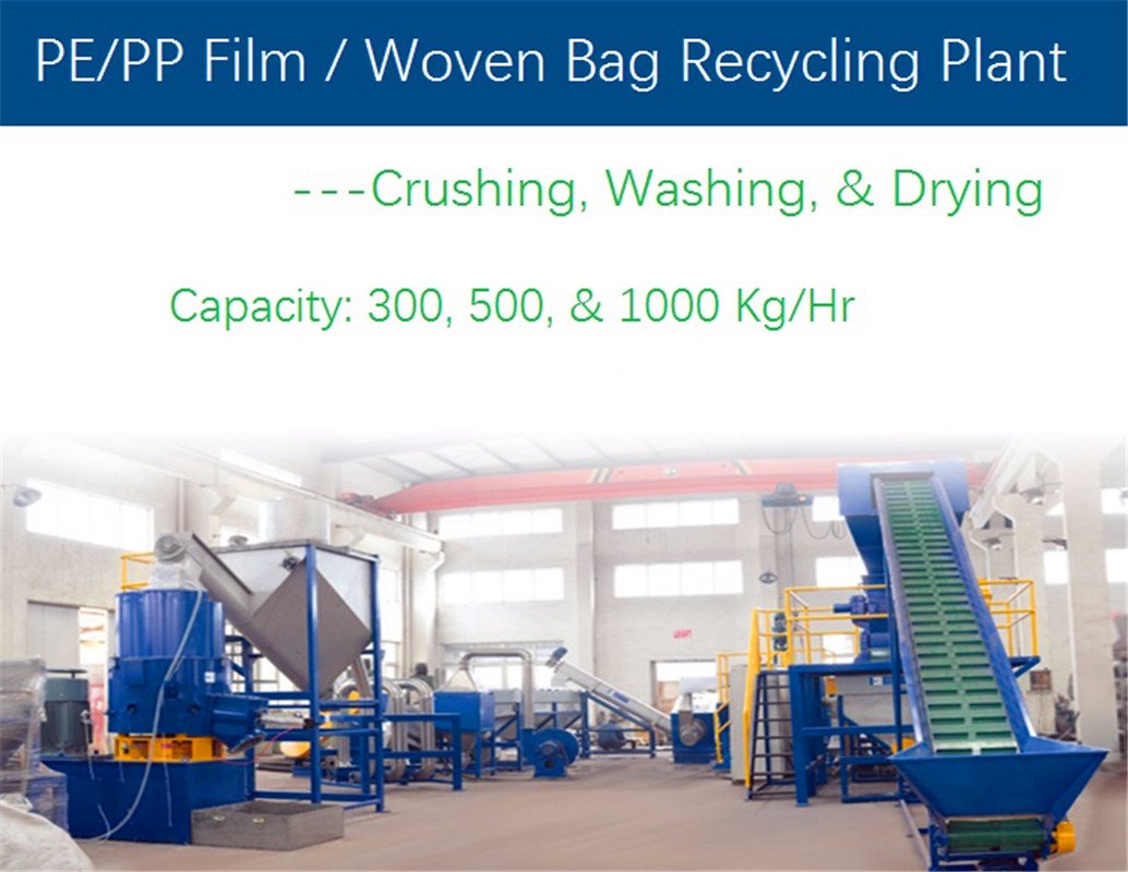 Waste Woven Bag & PE/PP Film Crushing Washing Recycling Machine Line