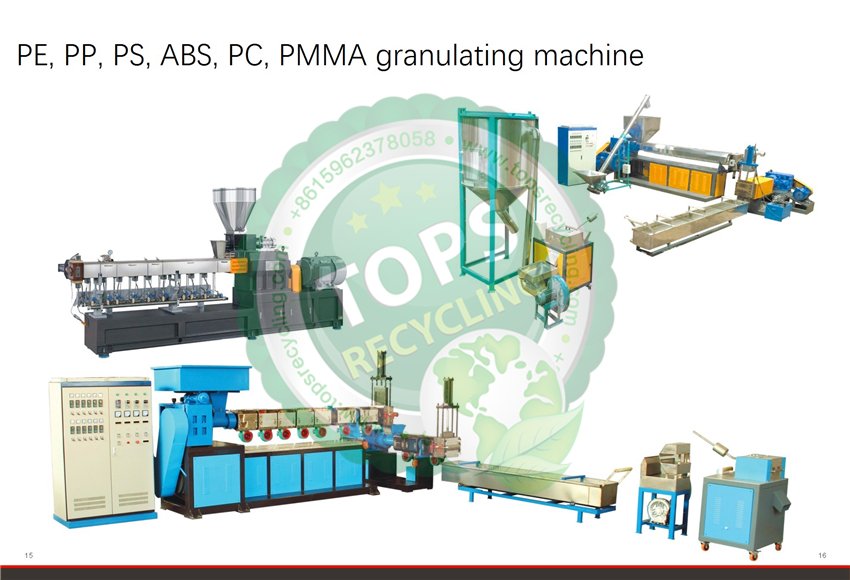 PE, PP, PS, ABS, PC, PMMA Granulating / Pelletizing Machine